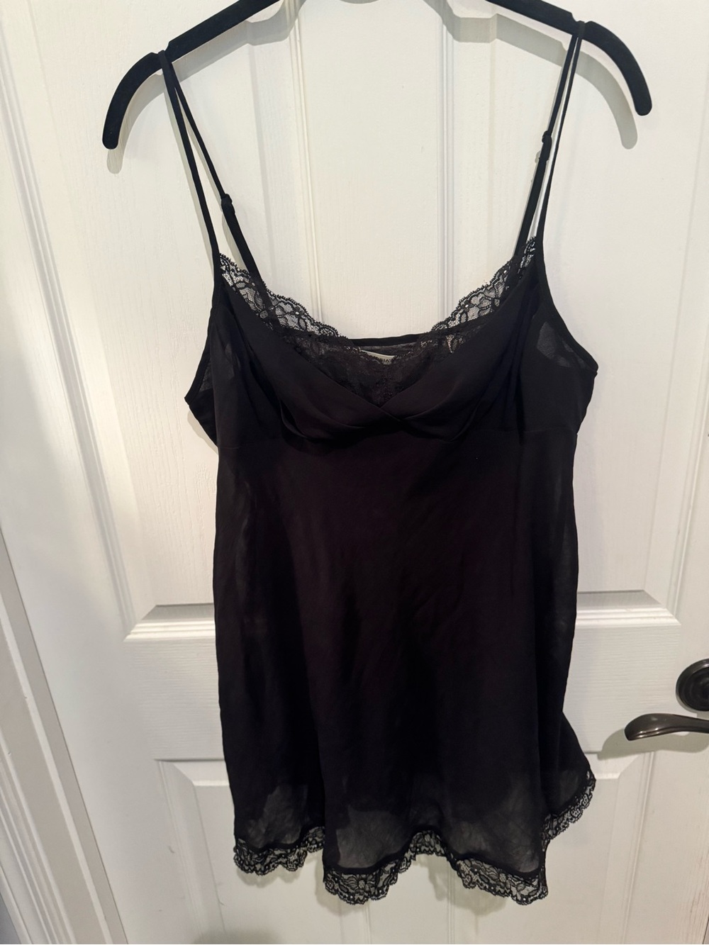 Victoria's Secret Black Sheer Slip with Lace Detail